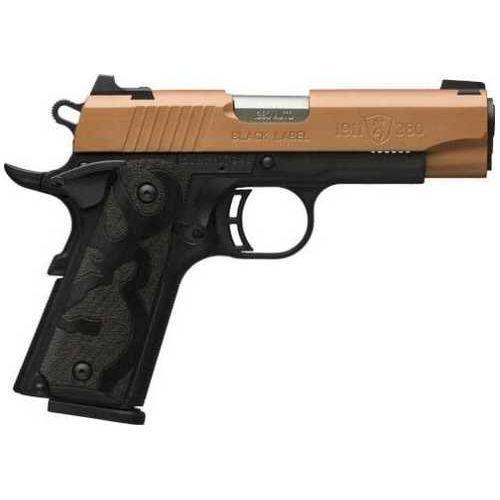 Browning 1911-380 Black Label Semi-Automatic Pistol .380 ACP 3.58" Barrel (2)-8Rd Magazines Wood Grips Copper Slide Black Finish - Buy A Gun