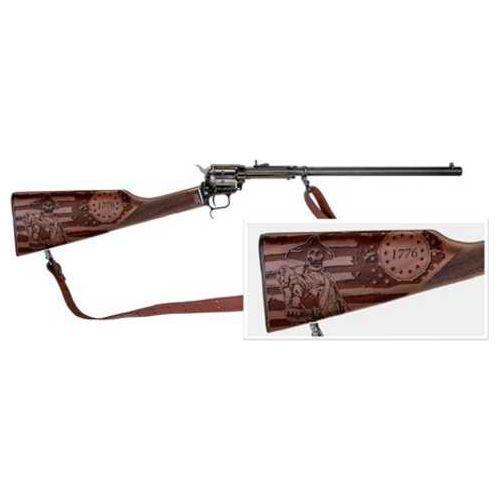 Heritage Rough Rider Rancher Carbine Single Action Revolver .22 Long Rifle 16.125" Barrel 6 Round Capacity Engraved Walnut Stock Black Oxide Finish - Buy A Gun