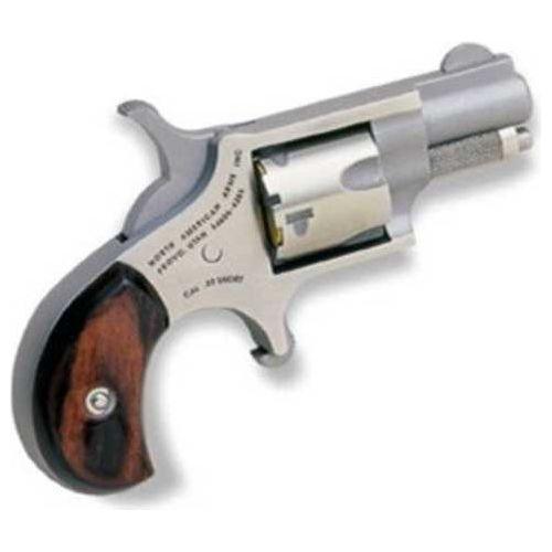 North American Arms Single Action Mini-Revolver .22 Short 1.125" Barrel 5 Round Capacity Wood Grips Stainless Finish - Buy A Gun