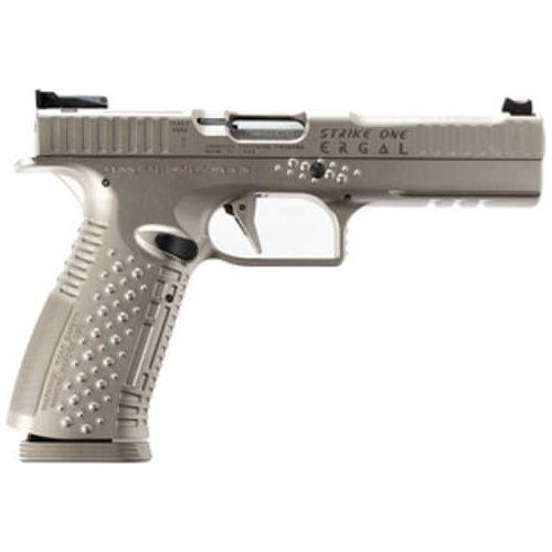 American Precision Strike One Ergal Semi-Automatic Pistol 9mm Luger 5" Barrel (2)-10Rd Magazines Silver Brushed Finish - Buy A Gun