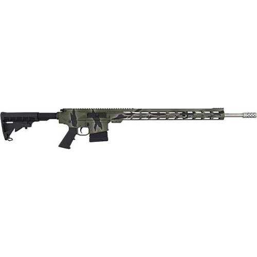 GLFA AR-10 Semi-Automatic Rifle .243 Winchester 24" Barrel (1)-5Rd Magazine Black Synthetic Stock Pursuit Green Cerakote Finish