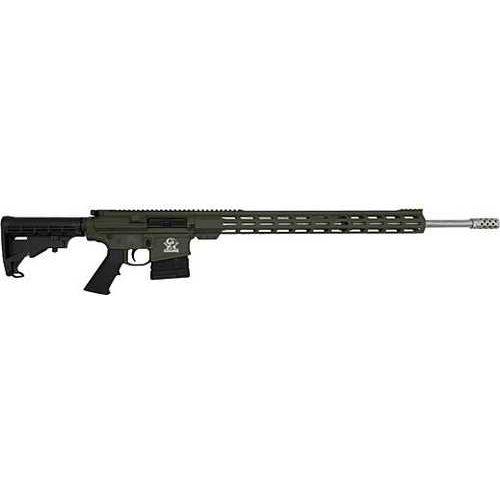 GLFA AR-10 Semi-Automatic Rifle .243 Winchester 24" Barrel (1)-5Rd Magazine Synthetic Stock OD Green Cerakote Finish