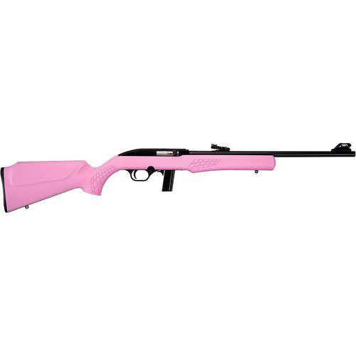 Rossi RS22 Semi-Automatic Rifle 22 Long Rifle 18" Barrel (1)-10Rd Magazine Pink Synthetic Stock Matte Black Finish