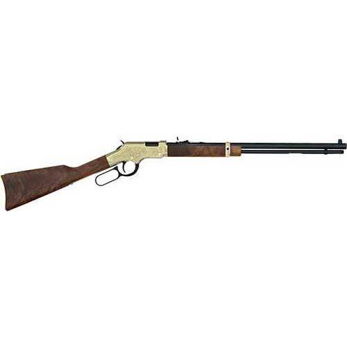 Henry Goldenboy Deluxe Lever Action Rifle .22 WMR 20.5" Barrel 12 Round Capacity American Walnut Stock Gold And Blued Finish