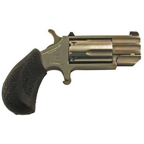 North American Arms Pug Single Action Mini-Revolver .22 Long Rifle/.22 Magnum 1" Barrel 5 Round Capacity Black Rubber Pebble Grips Stainless Steel Finish - Buy A Gun