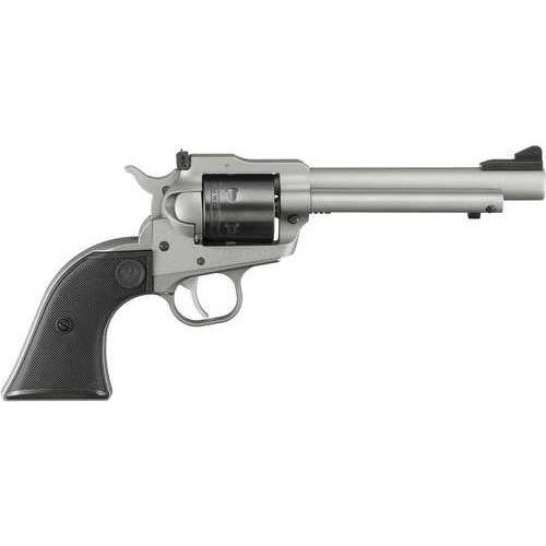 Ruger Super Wrangler Single Action Revolver .22 LR/.22 Magnum 5.5" Barrel 6 Round Capacity Black Checkered Synthetic Grips Silver Cerakote Finish - Buy A Gun