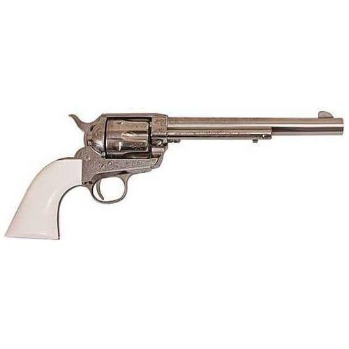 Cimarron Frontier Revolver .357 Magnum/.38 Special 7.5" Barrel 6 Round Capacity Ivory Grips Nickel Engraved Finish - Buy A Gun