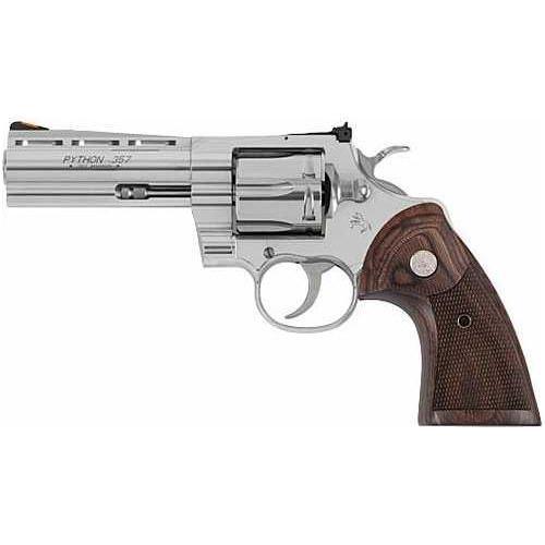 Colt Python Double/Single Action Revolver .357 Magnum 5" Barrel 6 Round Capacity Wood Grips Stainless Finish - Buy A Gun