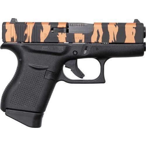 Glock 43 Semi-Automatic Pistol 9mm Luger 3.39" Barrel (2)-6Rd Magazines Copper Tiger Stripe Slide Black Polymer Finish - Buy A Gun