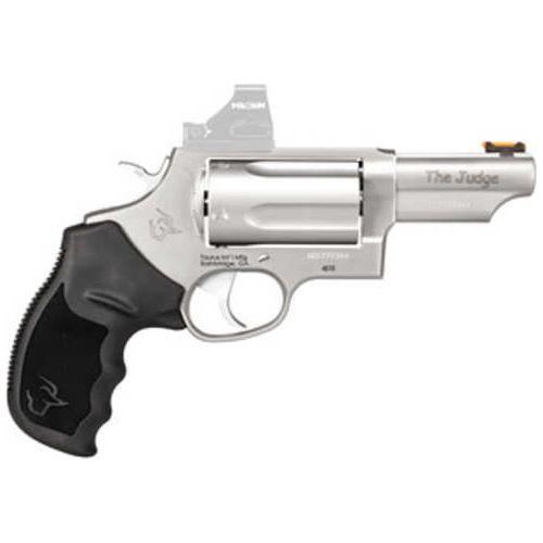 Taurus Judge T.O.R.O. Compact Double/Single Action Revolver .45 Colt/.410 Gauge 3" Barrel 5 Round Capacity Black Rubber Grips Matte Stainless Steel Finish - Buy A Gun