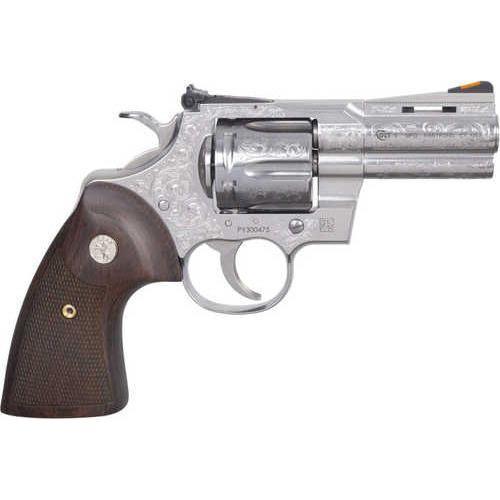 Colt Python Engraved Double/Single Action .357 Magnum 3" Barrel 6 Round Capacity Walnut Grips Armory Grade Cut Engraved Stainless Finish - Buy A Gun