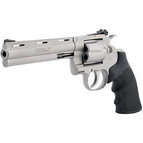 Colt Python Double Action Revolver .357 Magnum 6" Barrel 6 Round Capacity Black Hogue Rubber Grips Stainless Finish - Buy A Gun