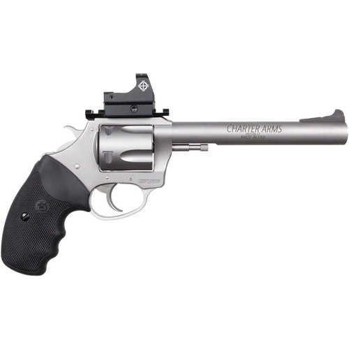 Charter Arms Target Mastiff Double/Single Action Revolver 9mm Luger 6" Barrel 5 Round Capacity FIxed Sights Black Grips Stainless Finish - Buy A Gun