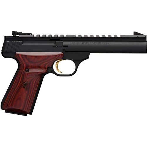 Browning Buck Mark Field Target Semi-Automatic Pistol .22 Long Rifle 5.5" Heavy Bull Barrel (1)-10Rd Magazine Laminate Cocobolo Target Grips Matte Black Finish - Buy A Gun