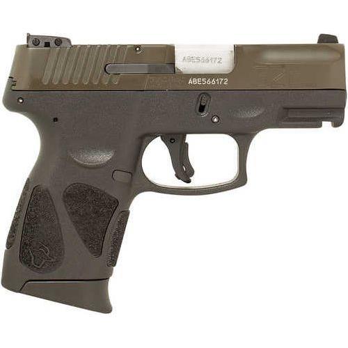 Taurus G2C Semi-Auto Pistol 9mm Luger 3.25" Barrel (2)-12Rd Magazines White Dot Front & Adjustable Rear Sights Picatinny Rail (Mil-STD 1913) Black Polymer Grips OD Green Cerakote Finish - Buy A Gun