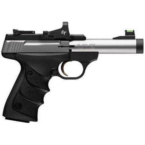 Browning Buck Mark Micro Bull Stainless Semi-Automatic Pistol .22 Long Rifle 4.4" Barrel (1)-10Rd Magazine Adjustable Sights Crimson Trace Red Dot Included Black URX Grips Black And Stainless Finish - Buy A Gun