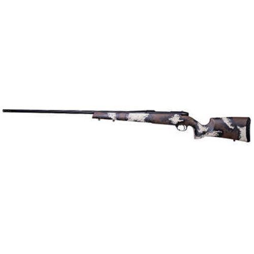 Weatherby Mark V High Country Bolt Action Rifle 6.5 Creedmoor 22" Barrel 4 Round Capacity Peak 44 Bastion Carbon Fiber Stock With Brown Sponge Patterns Graphite Black Cerakote Finish