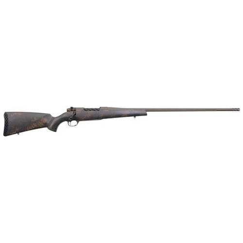 Weatherby Mark V Backcountry 2.0 Bolt Action Rifle 28 Nosler 26" Barrel 3 Round Capacity Drilled & Tapped Carbon Fiber Stock With Green & Brown Sponge Pattern Patriot Brown Cerakote Finish