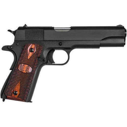 Auto-Ordnance 1911 A1 GI Spec Semi-Automatic Pistol 9mm Luger 5" Barrel (1)-9Rd Magazine Checkered Wood Grips With Integrated US Logo Matte Black Finish - Buy A Gun