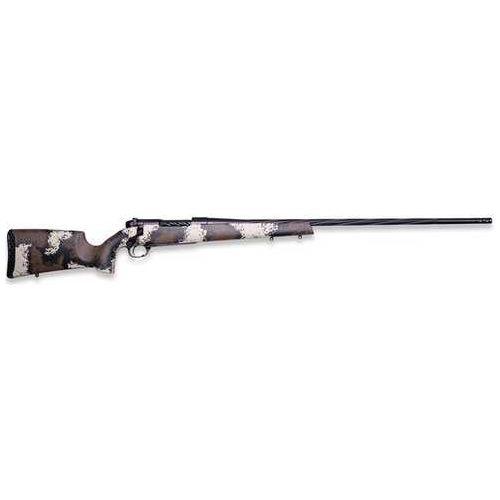 Weatherby Mark V High Country Bolt Action Rifle 6.5-300 Weatherby Magnum 26" Threaded Barrel 3 Round Capacity Drilled & Tapped Carbon Fiber Stock With Brown & Tan Graphite Black Cerakote Finish