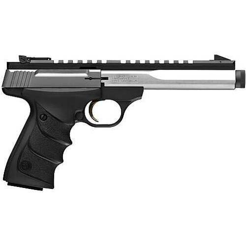 Browning Buck Mark Contour Stainless Semi-Automatic Pistol 22 Long Rifle 5.9" Stainless Steel Barrel (2)-10Rd Magazines Synthetic Grips Black Finish - Buy A Gun