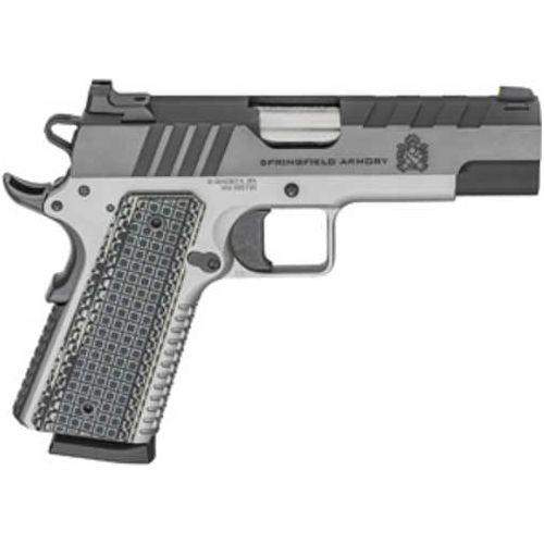 Springfield Emissary 1911 Semi-Automatic Pistol 45 ACP 4.25" Barrel (2)-8Rd Magazines Thin-Line G10 Grips Blued Carbon Steel Slide Silver Finish - Buy A Gun