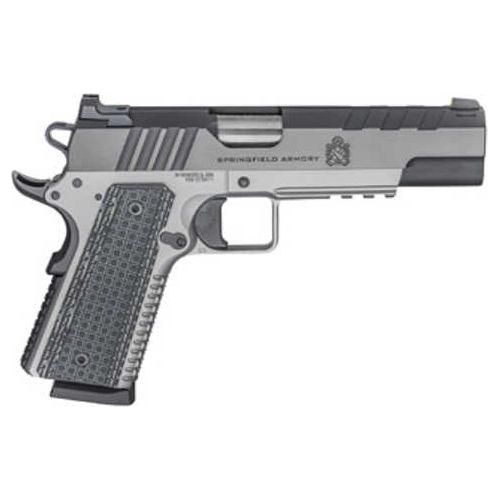 Springfield Emissary 1911 Semi-Automatic Pistol 45 ACP 5" Barrel (2)-8Rd Magazines Thin-Line G10 Grips Blued Carbon Steel Slide Silver Finish - Buy A Gun