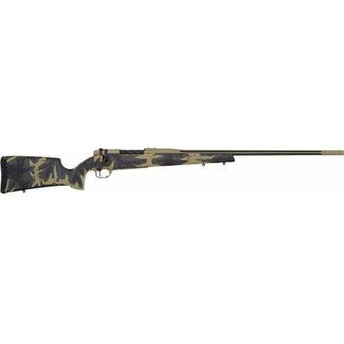 Weatherby Mark V Apex Bolt Action Rifle 300 PRC 26" Barrel 3 Round Capacity Carbon Fiber Stock With Tan And Brown Sponge Pattern Accents Black Finish