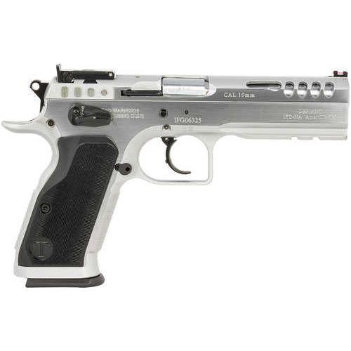 Tanfoglio Defiant Stock Master Semi-Automatic Steel Frame Pistol 10mm 4.75" Barrel (1)-13Rd Magazine Adjustable Sights Walnut Grips Hard Chrome Finish - Buy A Gun