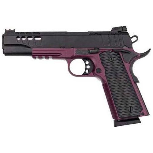 Great Lakes 1911 Semi-Automatic Pistol 45 ACP 5" Barrel (2)-8Rd Magazines Fiber Optic Sights Black Slide Black Cherry Cerakote Finish - Buy A Gun