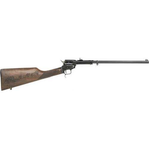 Heritage Mfg Rough Rider Rancher Single Action Only Revolver .22 Long Rifle 16" Barrel 6 Round Capacity Fixed Front, Notched Rear Sights Wood Engraved Grips Black Steel Finish - Buy A Gun