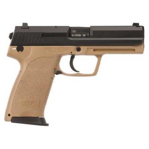 Heckler & Koch USP45 (V7) Pistol 45 ACP 4.41" Barrel 12Rd Blued Slide Flat Dark Earth Finish - Buy A Gun