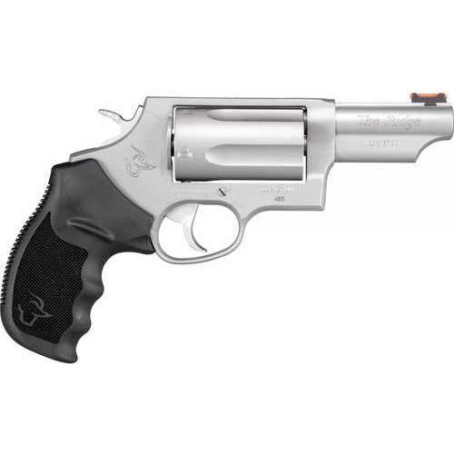 Taurus Judge 45 Colt / 410 Gauge 5 Round 3" Barrel Matte Stainless Steel Finish Black Rubber Grip Fiber Optic Front Sight - Buy A Gun