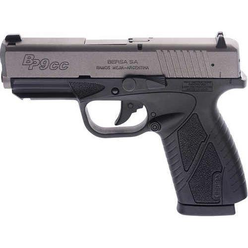 Bersa BPCC Concealed Carry Semi-Automatic Pistol 9mm Luger 3.3" Barrel (1)-8Rd Magazine Silver Slide Sniper Gray Polymer Finish - Buy A Gun