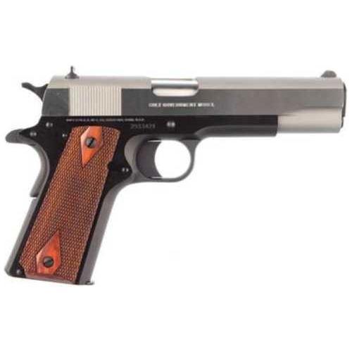 Colt Govt 1911 Pistol 45 ACP 5" Barrel 7Rd Silver Slide Blued Finish - Buy A Gun