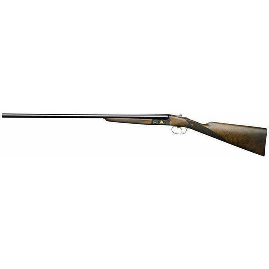 F.A.I.R. 20 Gauge Iside Tartaruga Gold Shotgun with a 3-inch chamber, 28-inch barrel, and single trigger. Elegant wood stock and engraved receiver.