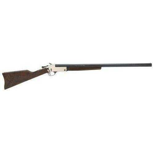 Henry Single Shot Break Open Shotgun 20 Gauge with a 26-inch barrel, 3-inch chamber, brass receiver, and walnut stock. Classic hunting and sporting firearm.