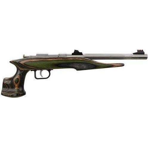 Crickett Chipmunk Hunter 22 Long Rifle Pistol 10.5" Barrel Round Laminate Camo Wood Grip Stainless Steel Semi Automatic 40105 - Buy A Gun