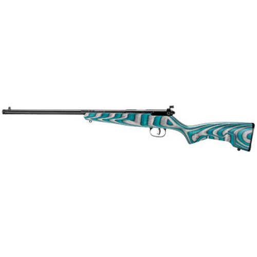 Savage Rascal Minimalist Bolt Action Rifle 22LR 16.125" Barrel Teal and Gray Laminate Stock AccuTrigger Adjustable Peep Sights Single Shot