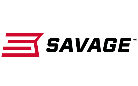 The image shows the logo of **Savage Arms**, an American firearms manufacturer. The logo features a stylized redS" symbol followed by the word "SAVAGE" in bold, black uppercase letters. 

Savage Arms is known for producing rifles, shotguns, and other firearms, with a reputation for innovation and precision in the shooting and hunting industries.