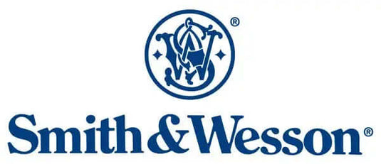 The image shows the logo of **Smith & Wesson**, a well-known American firearms manufacturer. The logo features the company name in a bold, serif font, along with a circular emblem that includes a stylizedS&W" intertwined with a classic design.

Smith & Wesson is recognized for producing firearms such as revolvers, pistols, and rifles, as well as accessories and law enforcement equipment. The company has a long history dating back to 1852 and is one of the most prominent names in the firearms industry.