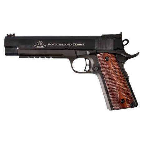 Rock Island Armory M1911-A1 Match 45 ACP 6" Barrel 8 Round Black Finish Semi Automatic Pistol 51529 - Buy A Gun