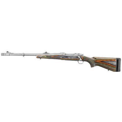 Ruger M77 Hawkeye Guide Gun 375 "Left Handed" 20"Stainless Steel Barrel With Muzzle Brake Round Laminated Green Mountain Camo Stock Bolt Action Rifle 47124