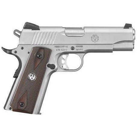 Ruger SR1911 45 ACP 4.3" Barrel 8 Round Wood Grip Stainless Steel Semi Automatic Pistol 6702 - Buy A Gun